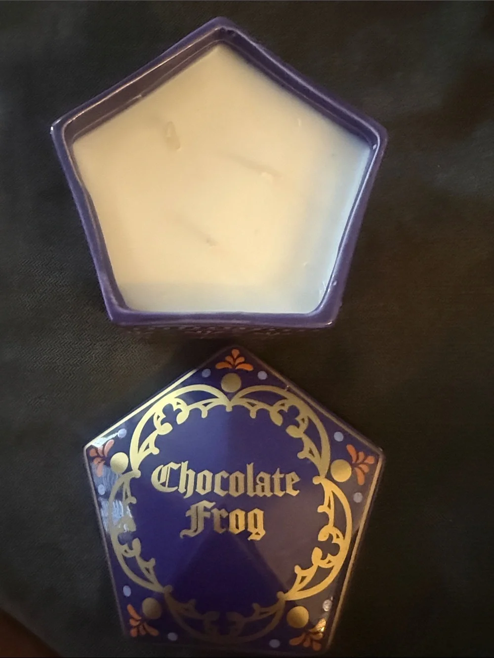 Chocolate Frog Tin - Purple and Gold Decorative Candle